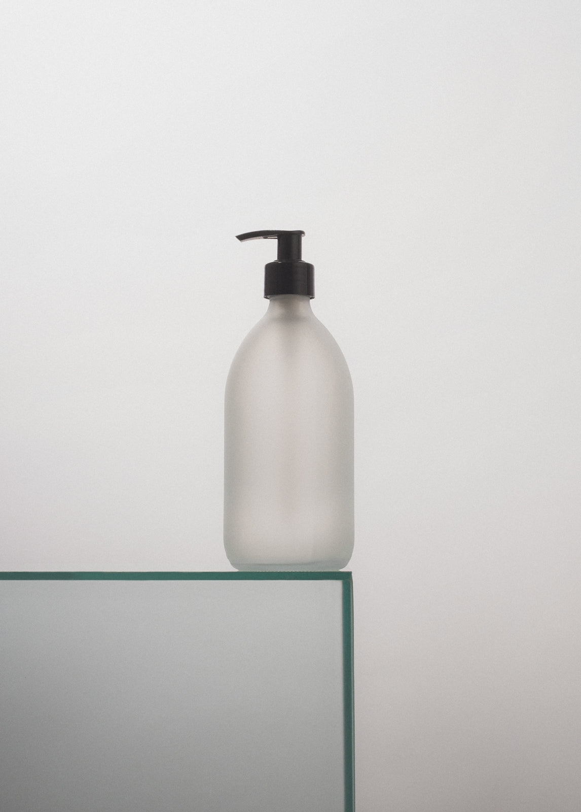 White Glass Pump Bottle-3