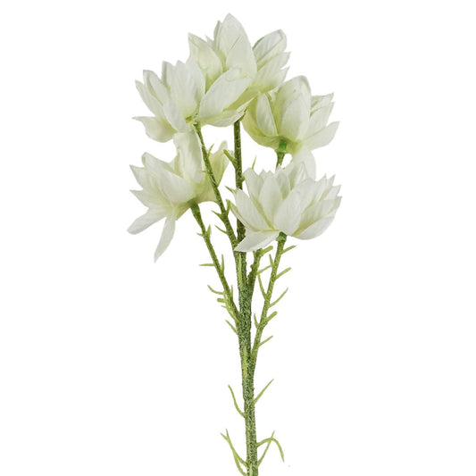 Artificial Flowers White Starflower Stem - 5 Flowers 60cm-0