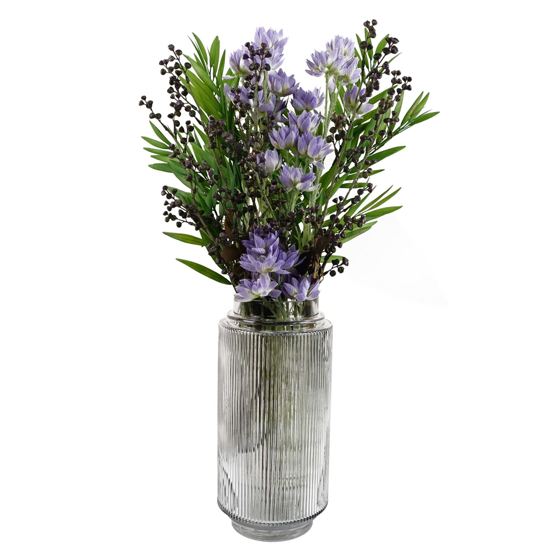 Artificial Flowers Purple Starflower Stem - 5 Flowers 60cm-2