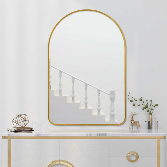 Gold Arch Metal Framed Bathroom Vanity Mirror 39"