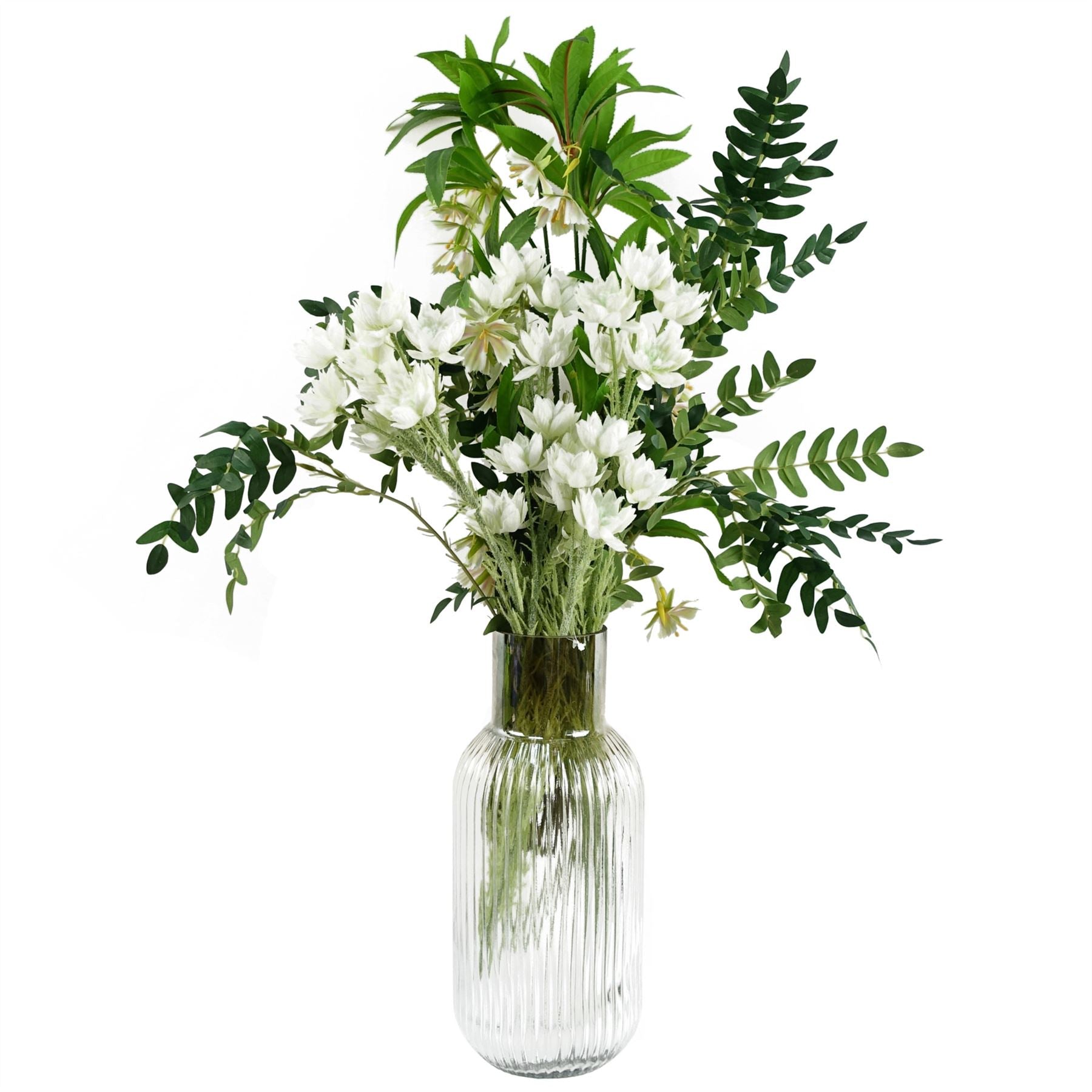 Artificial Flowers White Starflower Stem - 5 Flowers 60cm-2