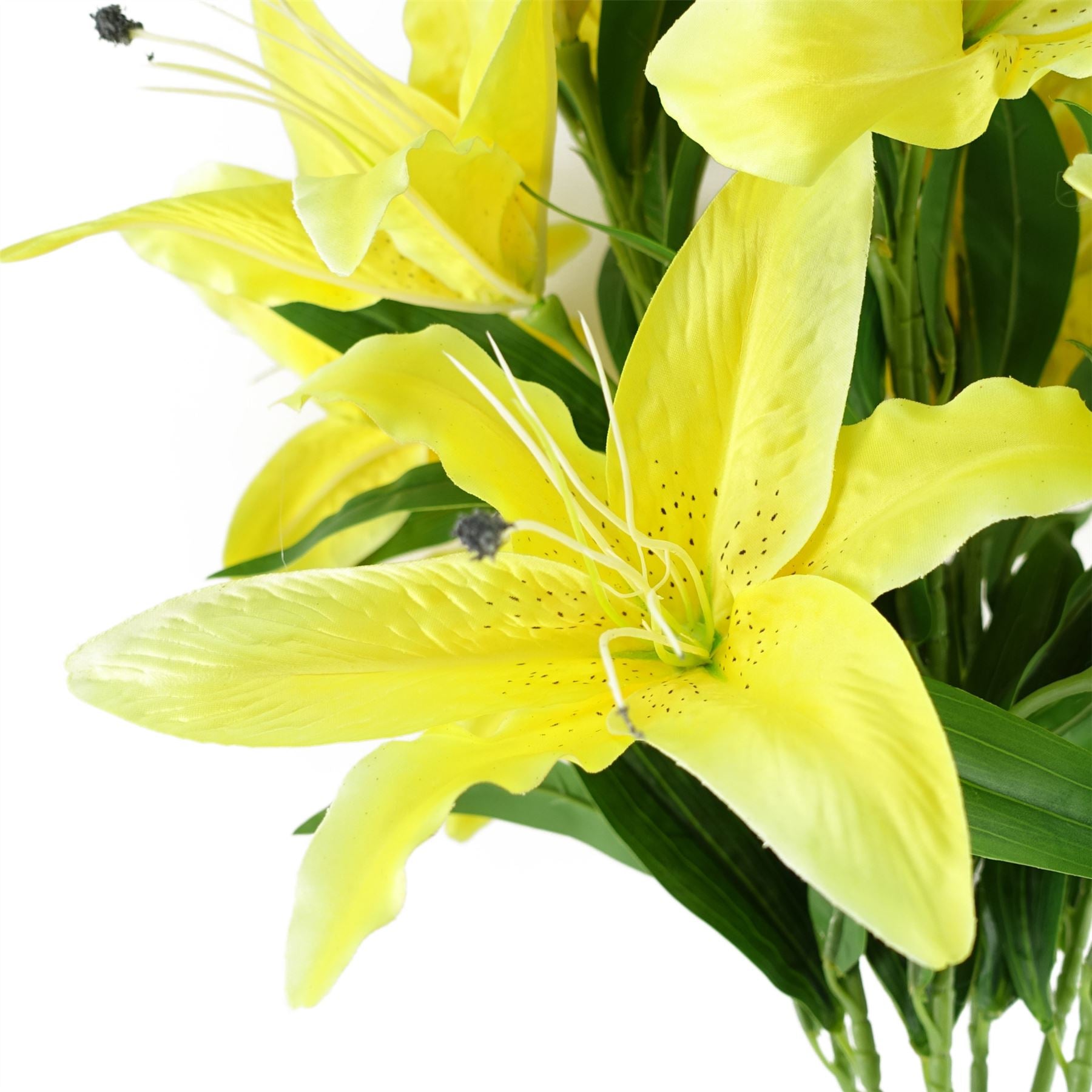Artificial Flowers Large Yellow Lily Stem - 3 Flowers 100cm-1