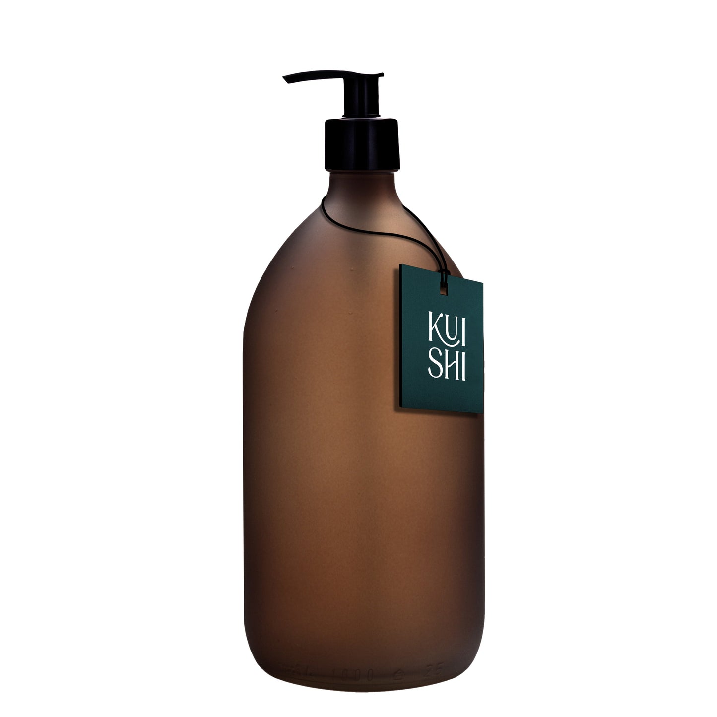 Frosted Amber Glass Pump Bottle-3