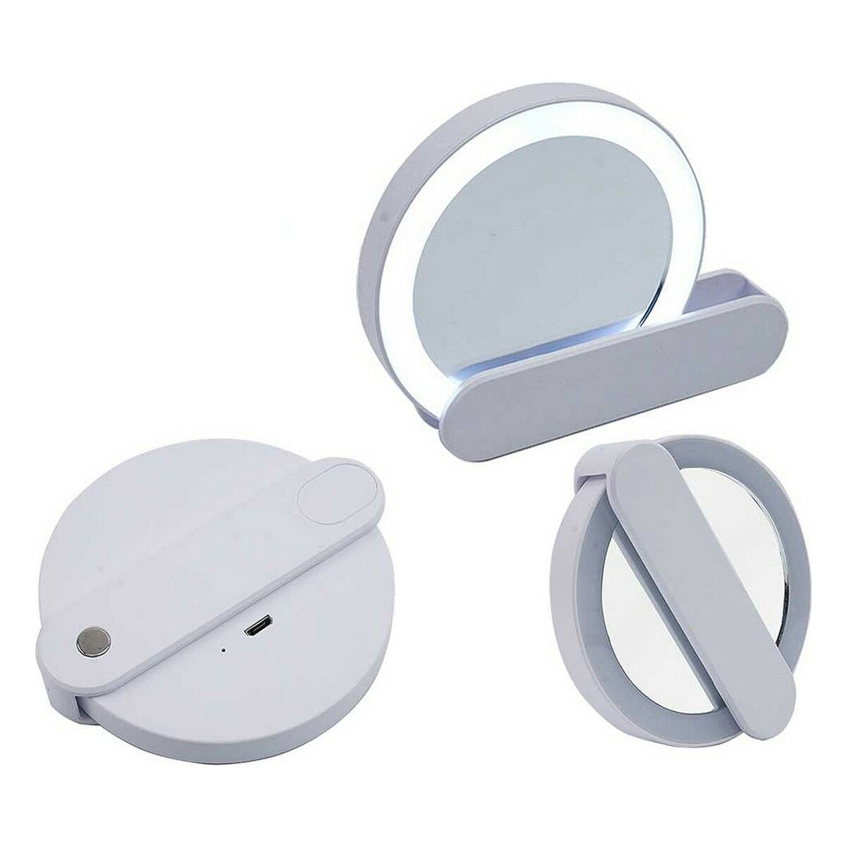Mirror Berilo YXL2112-SB White ABS 9 x 2 x 10 cm LED Light (12 Units)-1