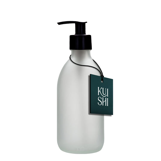 White Glass Pump Bottle-0
